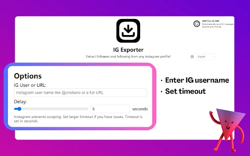 IG Follower Export Tool – I-export ang Instagram Followers sa Excel - Screenshot 1