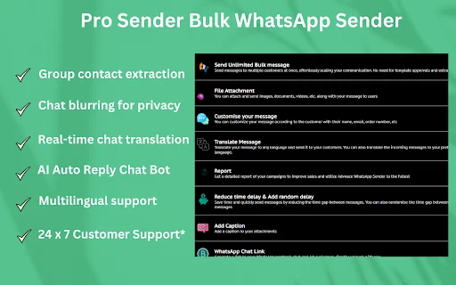 Pro Sender: Pinakamahusay na Bulk WhatsApp Sender para sa Negosyo - Screenshot 3