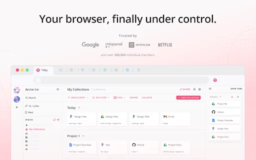 I-download ang Toby: Tab Management Tool – Ayusin ang Browser Tabs - Screenshot 1