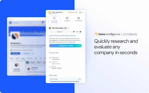 Similarweb Sales Extension: Hanapin ang Leads at Insights - Screenshot 1