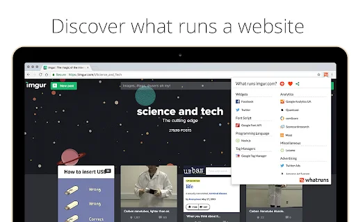 I-download ang WhatRuns: Tuklasin ang Tech Stack ng Website nang Libre - Screenshot 1