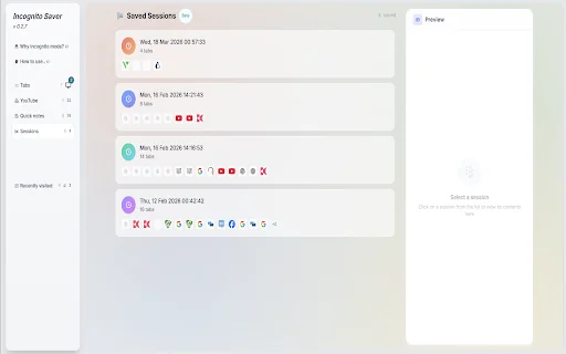 I-save ang Incognito Tabs gamit ang Incognito Saver – Libreng Gamitin - Screenshot 2