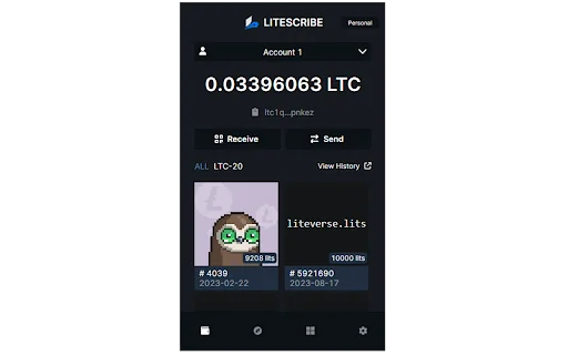 Litescribe Wallet: Pinakamahusay na Litecoin Ordinals Wallet - Screenshot 1