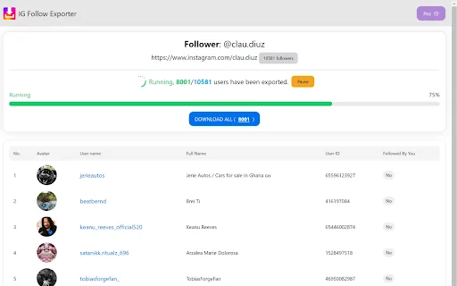 I-download ang IG Followers Exporter – I-export ang IG Data nang Mabilis - Screenshot 2