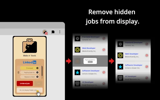 Hide n’ Seek: I-block ang Promoted Jobs sa LinkedIn at Indeed - Screenshot 2