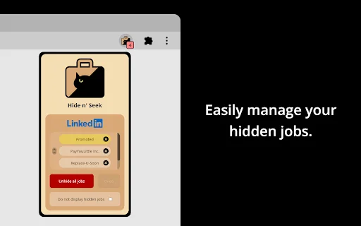 Hide n’ Seek: I-block ang Promoted Jobs sa LinkedIn at Indeed - Screenshot 3